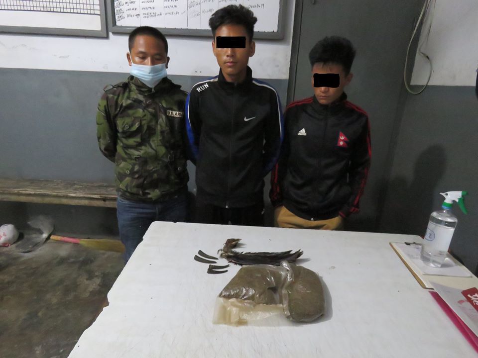 लागुऔषध तथा जंगली जनावरको अंग सहित तीन जना  पक्राउ