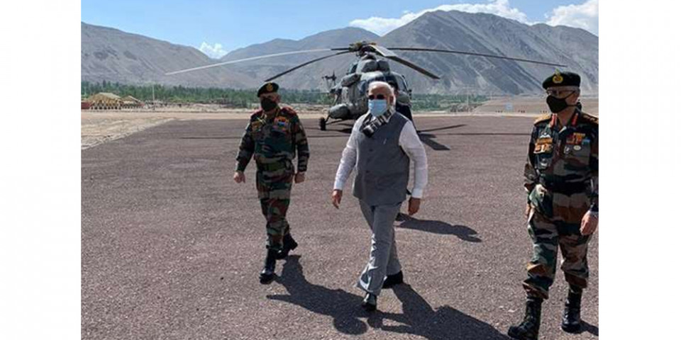 सिमा विवादकै विच भारतीय प्रधानमन्त्री मोदी लद्दाखमा