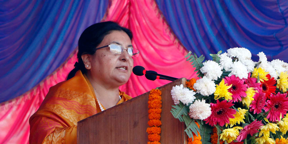 हामी सबै प्रकारका युद्धको विरोध गर्छौं : राष्ट्रपति भण्डारी