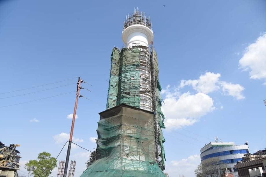 धरहराको पुनर्निर्माण सकियो, अवलोकनका लागि समय लाग्ने