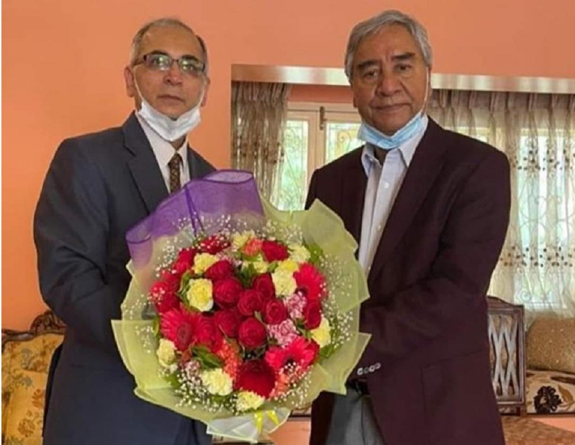 प्रधानमन्त्री देउवालाई भारतीय राजदूतको बधाई