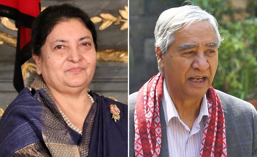 कांग्रेस पदाधिकारीले राष्ट्रपति भण्डारीलाई भेट्दै