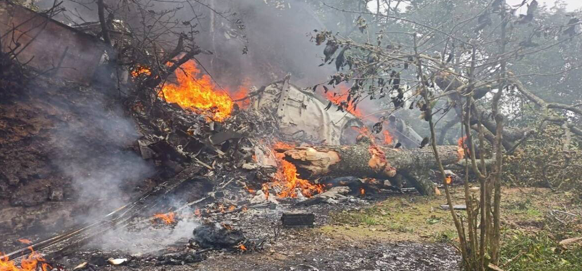 भारतीय पूर्वसेना प्रमुख रावत चढेको हेलिकप्टर दुर्घटना हुँदा ४ को मृत्यु