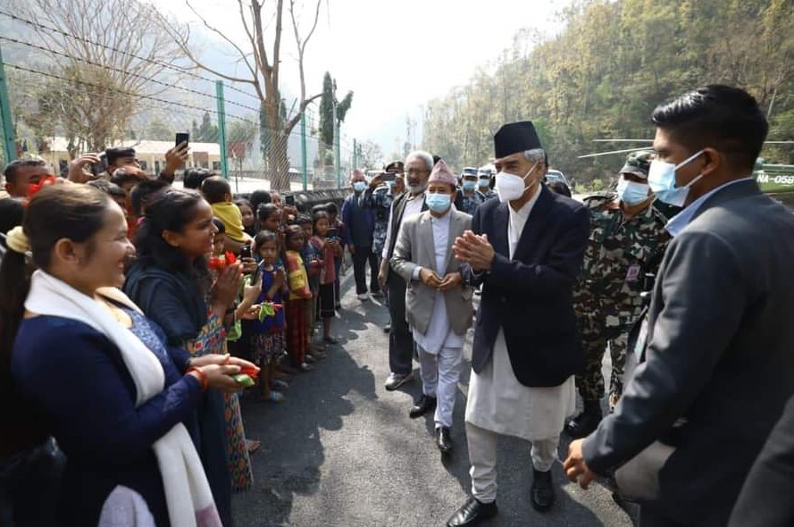 माथिल्लो तामाकोशी जलविद्युतको अवलोकन गर्न प्रधानमन्त्री दोलखामा