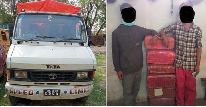 ट्रकसहित ५३ केजी गाँजा बरामद