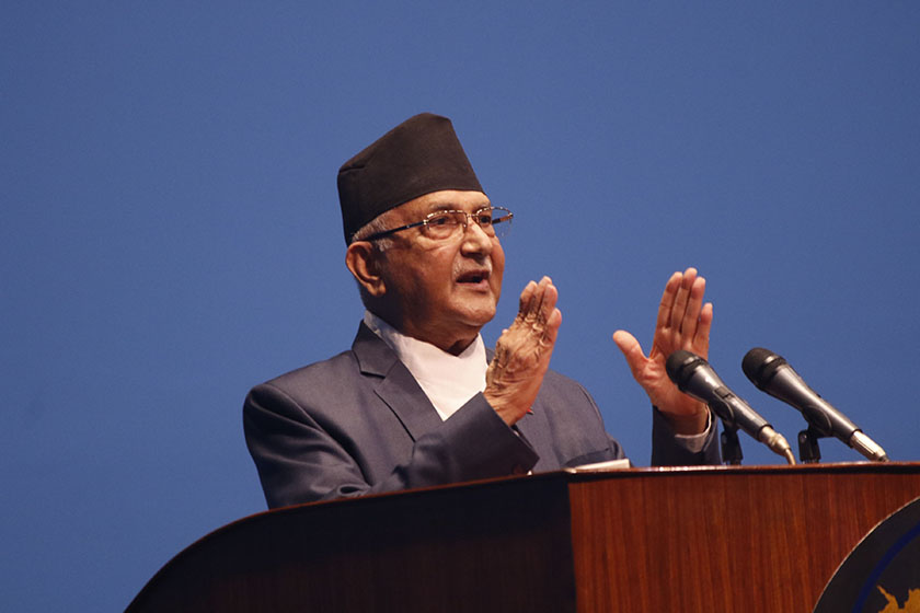 प्रतिनिधि सभाको बैठकमा ओलीले सम्बोधन गर्ने
