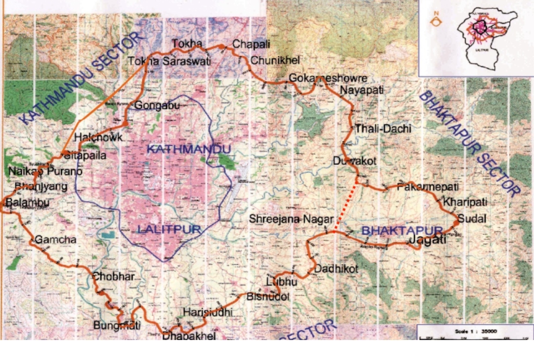 बाहिरी चक्रपथ बनाउन अहिलेकै रेखाङ्कनमा नसकिने
