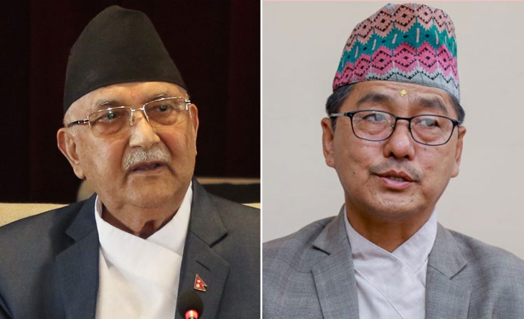 केपी ओली र राजेन्द्र लिङ्देनबीच भेटवार्ता